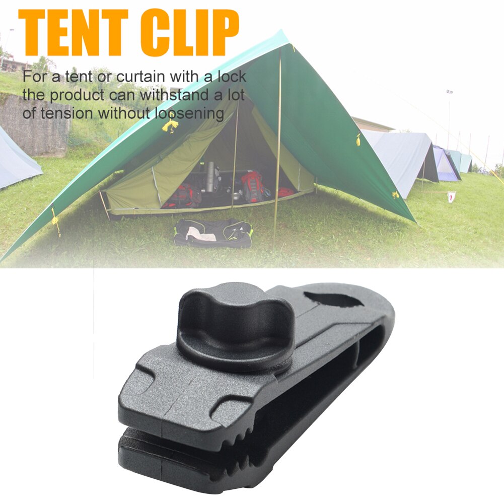 Cheap Goat Tents 1pcs Tent Clip Outdoor Camping Nylon Heavy Duty Windproof Awning Clamp Grip for Garden Shade Cloth Tent Accessories Black   